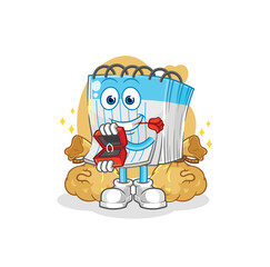 notebook propose with ring. cartoon mascot vector