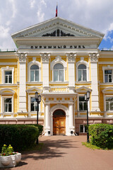 Nizhny Novgorod, Russia - June 18, 2022. The building of the district court. Built in 1889-1896. The author of the project is the architect V. N. Bryukhatov. The district court is currently