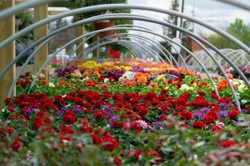 colorful flowers in a market