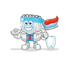 notebook dentist illustration. character vector