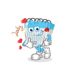 notebook flirting illustration. character vector