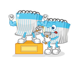 notebook sculptor character. cartoon mascot vector