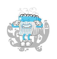 depressed notebook character. cartoon vector