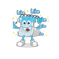notebook give lots of likes. cartoon vector