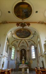 Fototapeta na wymiar Innenansicht St.-Gallus-Kirche in Wurmlingen, Landkreis Tuttlingen 