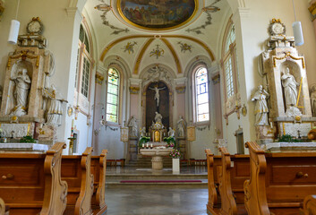 Fototapeta na wymiar Innenansicht St.-Gallus-Kirche in Wurmlingen, Landkreis Tuttlingen 