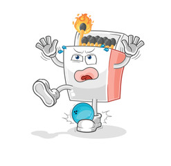 matchbox hiten by bowling cartoon. cartoon mascot vector