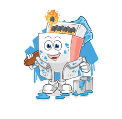 matchbox painter illustration. character vector