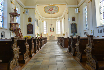 Innenansicht St. Maria Magdalena in Mühlheim an der Donau (Landkreis Tuttlingen) in...