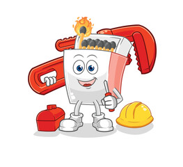 matchbox plumber cartoon. cartoon mascot vector