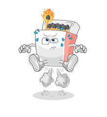 matchbox fart jumping illustration. character vector