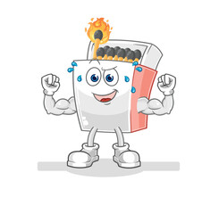 matchbox muscular cartoon. cartoon mascot vector