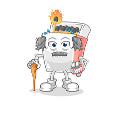 matchbox white haired old man. character vector