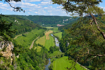 Fototapeta na wymiar Blick vom Knopfmacherfelsen auf das Donautal