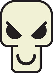 evil skull with malevolent maleficent expression vector image
