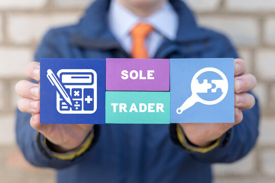 Business concept of sole trader. Entrepreneur.