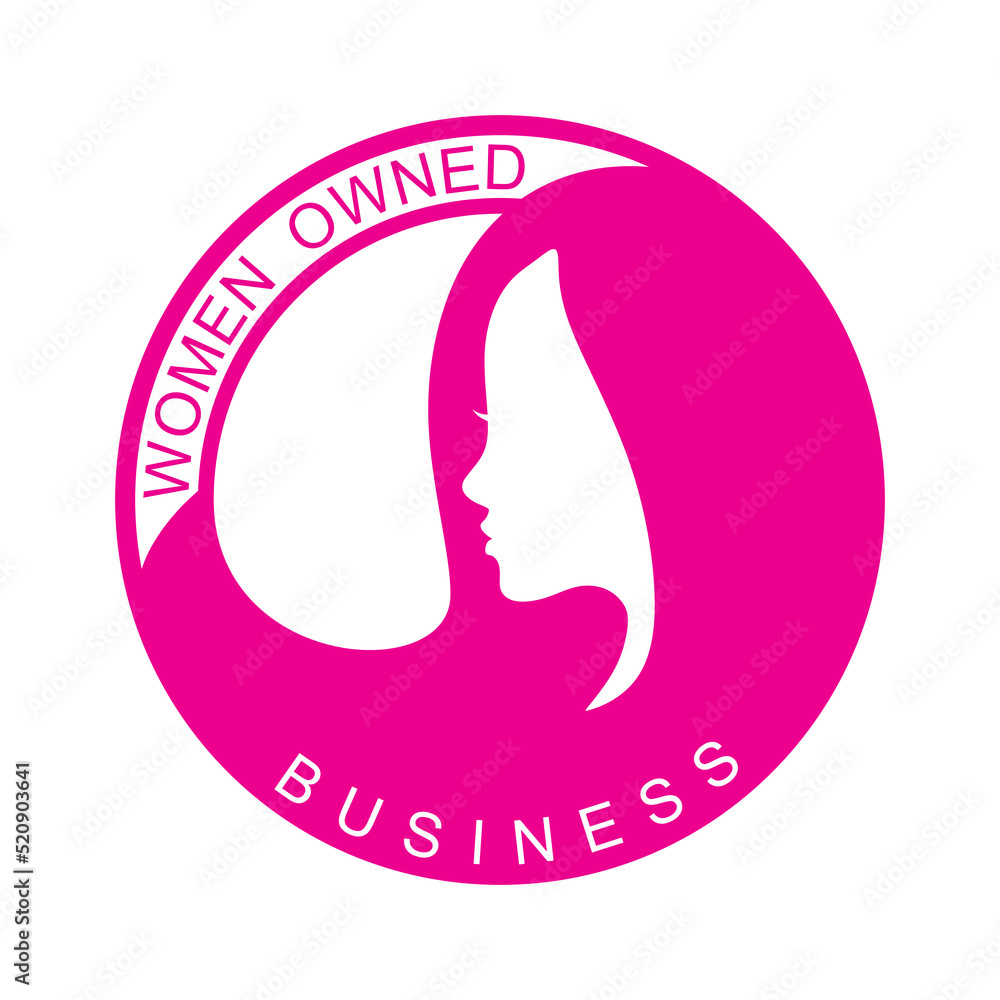 Wall mural women owned business logo, women business vector logo