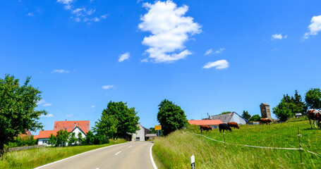 Landesstraße L 196 zwischen Leibertingen und Hausen im Tal, Landkreis Sigmaringen in...