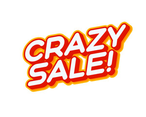Crazy Sale phrase lettering isolated on white colourful text effect design vector. Text or inscriptions in English. The modern and creative design has red, orange, yellow colors.