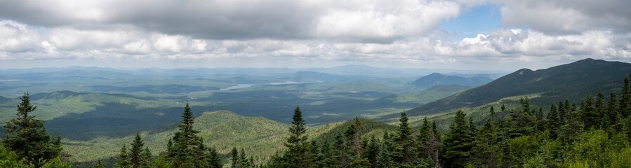 Fototapeta premium Panoramic view of the forest taken from the summit of Whiteface in the Adirondacks mountains 