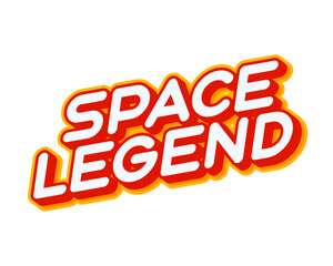 Space legend quote. Phrase lettering isolated on white colourful text effect design vector. Text or inscriptions in English. The modern and creative design has red, orange, yellow colors.