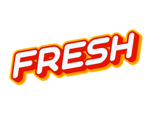 Fresh phrase lettering isolated on white colourful text effect design vector. Text or inscriptions in English. The modern and creative design has red, orange, yellow colors.