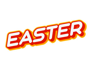 Easter. Cool celebration. Phrase lettering isolated on white colourful text effect design vector. Text or inscriptions in English. The modern and creative design has red, orange, yellow colors.