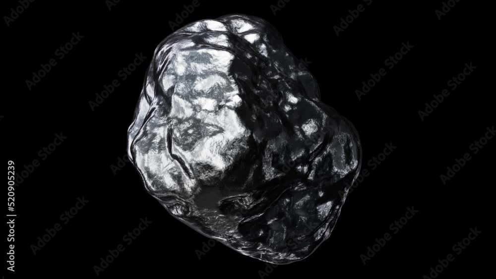 Poster realistic looping 3d animation of the silver nugget demonstration rendered in uhd with alpha matte
