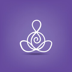Meditation logo art. Stylish branding identity.