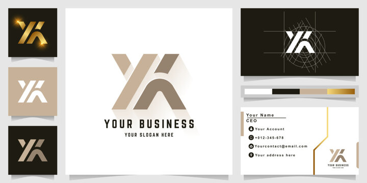 Letter yh or yk monogram logo