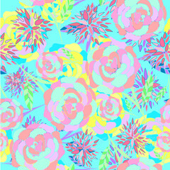 Fototapeta na wymiar pastel colors cute abstract floral seamless pattern. It is suitable for fabric, textile, interior, tiles, graphics, wrapping, mugs, packaging, bedsheets and many more.