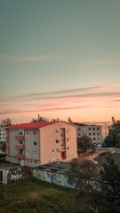sunset in the city