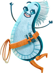 Illustration brand character for dental clinic toothbrush Asya pediatric dentistry mascot