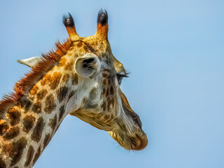 Giraffe in Kruger National Park, South Africa. Head close up.