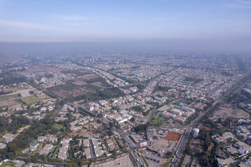 Fototapeta na wymiar Aerial view of La Molina district in Lima.