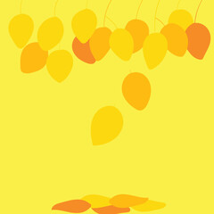 Cartoon yellow and orange foliage
