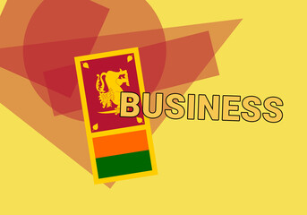 Sri Lanka business.  Sri Jayawardenepura Kotte  Sri Lanka commerce concept. Flag on colorful