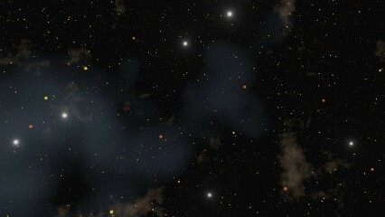 3D illustration of stardust in space