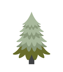 Christmas tree icon. Sticker for social networks. Flora and fauna, graphic element to create forest landscape. Symbol of New Year and Christmas, winter season. Cartoon flat vector illustration