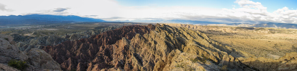 Panorama of colored mountains in argentina