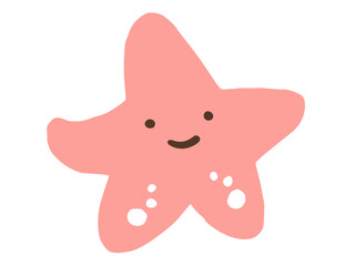 かわいい海の中のヒトデさん／手描きイラスト素材