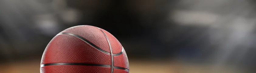 Foto op Plexiglas basketball ball in a stadium close up - copyspace © Jess rodriguez