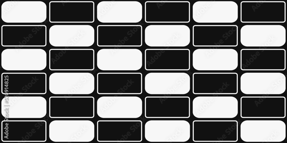 Poster checkered pattern of rectangles. tile checkered black and white. pattern for stylish decoration and 