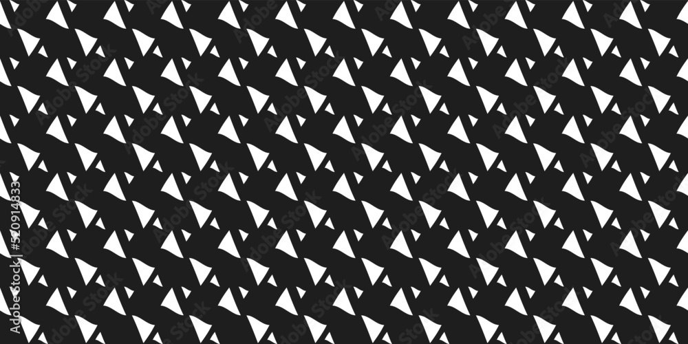 Aufkleber Small white triangles are diagonal. Vector seamless with a repeating pattern of triangles.