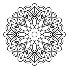 Coloring page for adult. Mandala Coloring book. Vector Illustration. meditation and relax