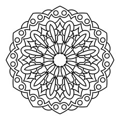Coloring page for adult. Mandala Coloring book. Vector Illustration. meditation and relax
