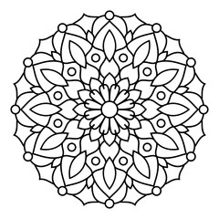 Coloring page for adult. Mandala Coloring book. Vector Illustration. meditation and relax