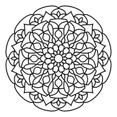 Coloring page for adult. Mandala Coloring book. Vector Illustration. meditation and relax
