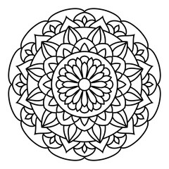 Coloring page for adult. Mandala Coloring book. Vector Illustration. meditation and relax