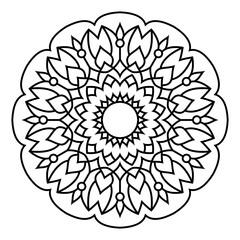 Coloring page for adult. Mandala Coloring book. Vector Illustration. meditation and relax